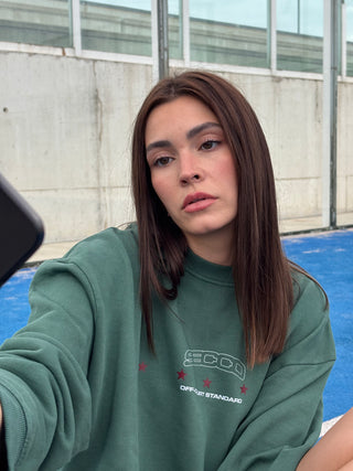 GREEN OFF COURT CREWNECK